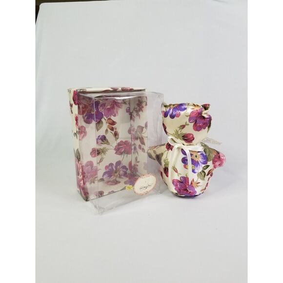 VTG 80's Secret Scents By Once Upon A Rose Floral Fabric Teddy Bear/Pic Frame NY - Picture 7 of 11